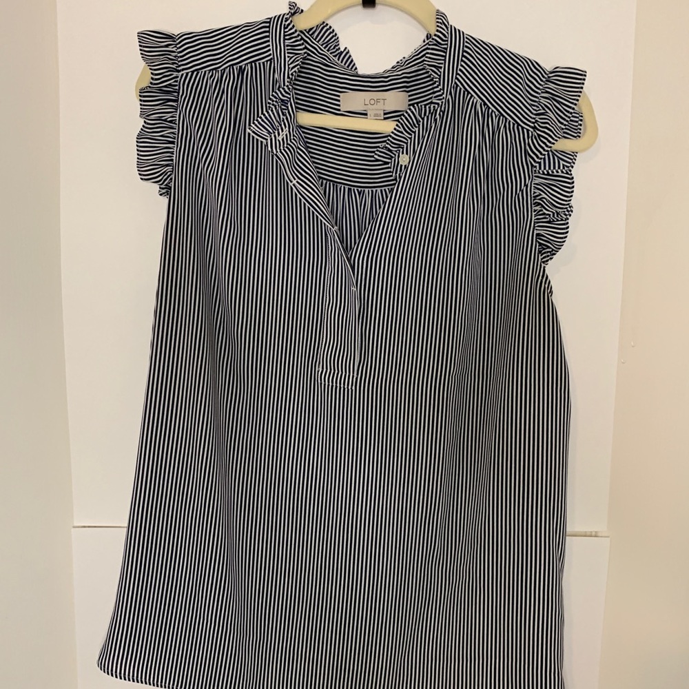 Loft ruffle trim sleeveless blouse